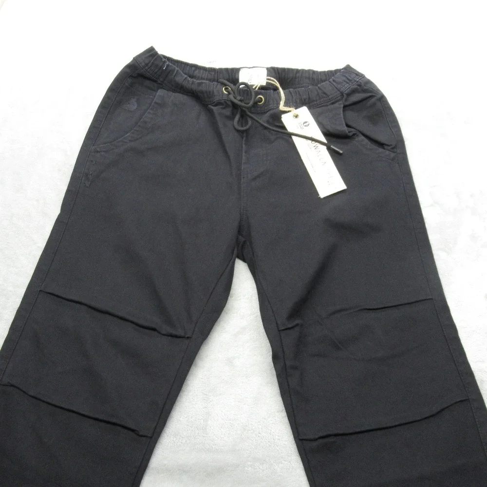 Kuwalla Tee‎ Pants Mens Small Black Drawstring Waist Combat Fit Jogger 29x26 NEW